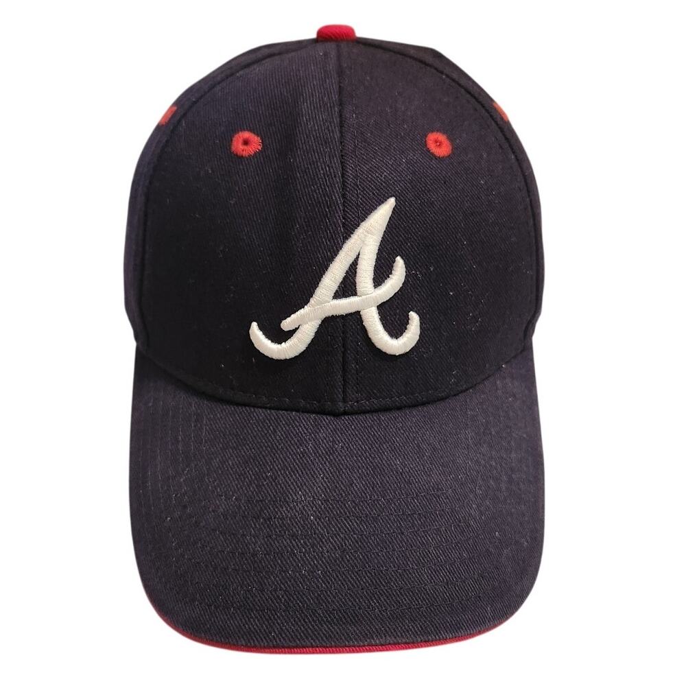 Atlanta Braves Youth Baseball Cap Navy Blue Red Fan Favorite Adjustable Hat